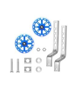 Bicycle Training Flash Wheels – Kids Bike Stabilizers for 12, 14, 16, 18, 20 Inch Bikes | Steel Frame Safety Support Wheels for Children