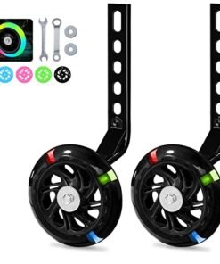 PRUNUS Flash BIKE Training Wheels for 12 14 16 18 20 Inch.Training Wheels for Kids Bike is Heavy Duty.Bicycle Training Wheel is Suitable Single Speed Bike