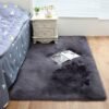 KLNAMAEAAN Modern Fluffy Long Pile Area Rug Non-Slip, Super Soft Decor Contemporary Carpet 120*150 Cm