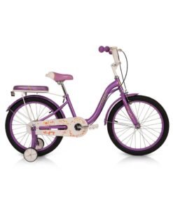 MOGOO Girl'S Joy Road Bike With Basket And Training Wheels For 7-10 Years Purple