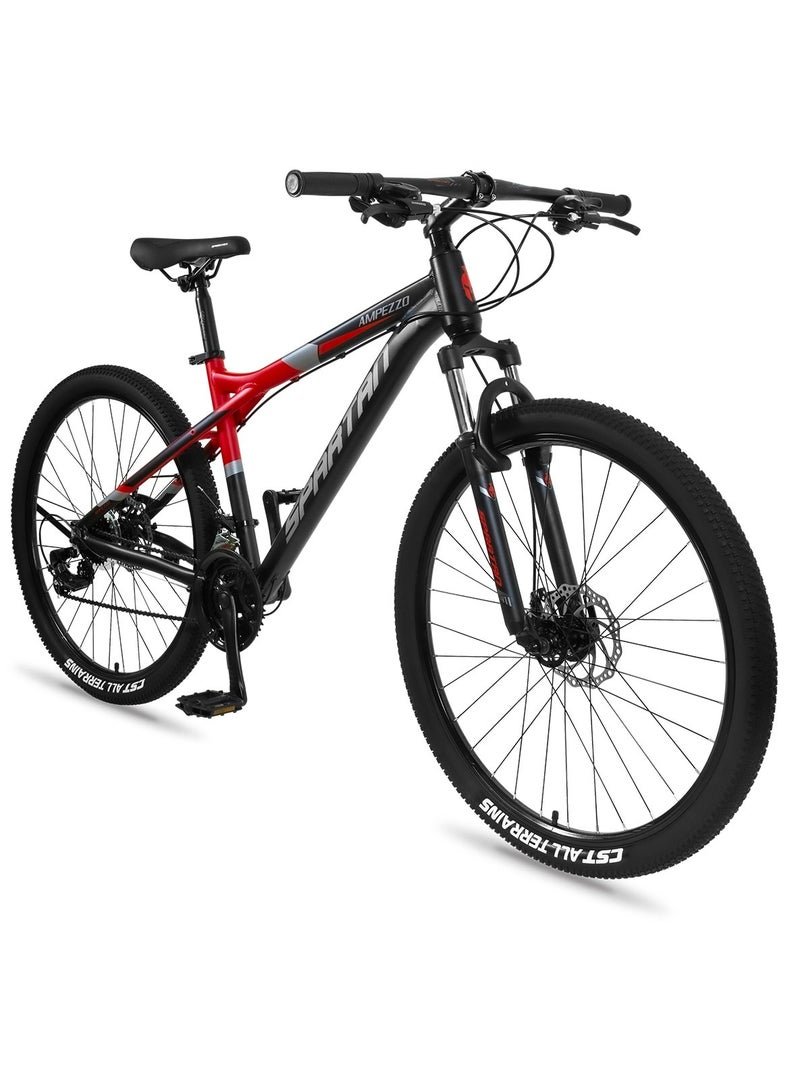 Spartan Ampezzo 27.5" MTB Alloy | Lightweight & Durable Mountain Bike | 21-Speed Shimano Gear System | Front Suspension | Ergonomic Design | Full Aluminum Frame | Red SP-3005