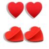 GIFT 4 Pack Red Heart Shaped Sticky, Notes Cute and Self-Stick Memo Pads for School, Office, Women, and Valentine's Day