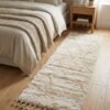 Noon East Carpet Shaggy Rugs with Soft Texture, Color - Cream, Size - 60x230 cm - 2x7.5 ft, Design - Revive Abstract, Ideal  for Bedside runners, In front of TV units, Entry Hallway