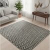 Noon East Carpet Rug Chevron Classic Design  - Dark Grey | Size - 160x230 cm - 5x7.5 ft  | For Medium Sized Family room, Bedroom with queen beds, 4-6 seater Dinning area, Entry hallways & Foyers