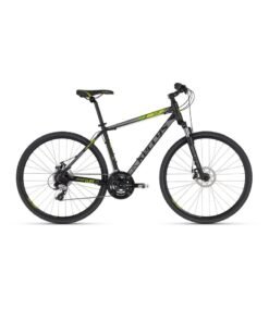 Kellys Cliff 70 Black Green Hybrid Bike – 24-Speed Shimano, SR Suntour NEX Suspension Fork, Mechanical Disc Brakes, Alloy Frame | Performance Cross Bicycle for City & Trail Riders