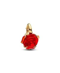 PANDORA Disney Beauty and the Beast Enchanted Rose Dangle Charm