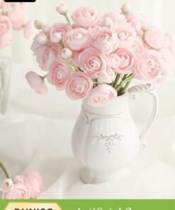 DUNISO Artificial Flowers，Fake Camellia Flowers Bouquets，Simulation Silk Flowers，DIY Decorative Fake Flowers，Durable,Easy to Care for，for Hotel Home Office Kitchen Wedding Farmhouse Décor