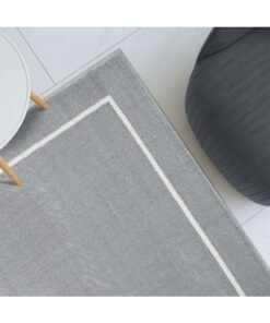DANUBE HOME Sahara Plain Solids Rug | Washable Solids Style | Polypropylene + Polyester Area Rug Floor Covering | Indoor Carpet For Living Room Dining Bedroom 160X230cm-Light Grey
