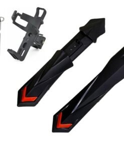 ABC AMOL BICYCLE COMPONENTS ABC Bicycle Front & Rear Mudguard Dual Tone with Long Patti Fitting + 1 Bottle & Bottle Holder (Orange)