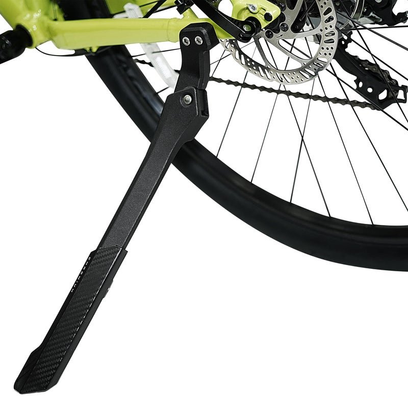 BV Bike Kickstand - Mountain Bike Kick Stand for 24-29"" Bicycles - Adjustable Length, Non-Slip Sole, Aluminum Alloy Material - Black Bicycle Kickstand