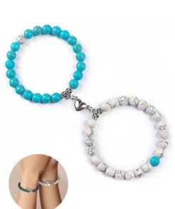 Lemon Matching Couple Bracelets, Healing Crystal Bracelets for Couples Matching Heart Bracelet for Lover Him & Her Boyfriend Girlfriend Valentine's Day Gifts