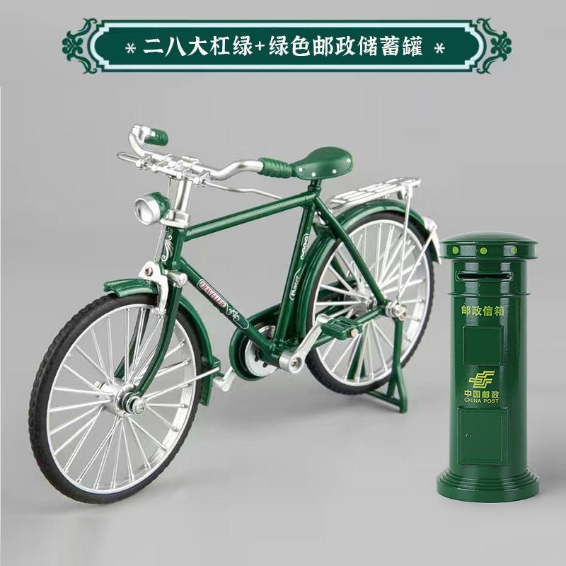 Simulation 1:8 Assembled 28 Bars Bicycle Alloy Model Classic Retro Rotating Children'S Toy Ornaments