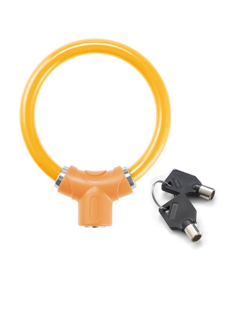 Rings Lock Security Bicycles Antitheft Lock Lightweight Portable Cycling Safety Lock with Keys Lightweight Portable Bicycles Lock(Yellow)