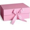 Oasisgalore 26*19*8cm Pink Gift Box with  Ribbon for Mother's Day,Valentine's Day,Birthdays,Party