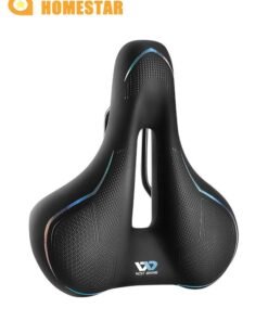HOMESTAR Wide Bicycle Saddle Replacement, Memory Foam Padded, Soft Bike Cushion with Dual Shock Absorbing, Universal