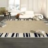 DUNISO Non Slip Large Area Rug, Simple Washable Living Room Rugs, Soft Handfeel Stain Resistant Carpet, Modern Style Decorative Bedroom Area Rugs, Rectangular Rugs for Coffee Table Sofa Blanket Indoor Kids Home Decorative Floor Mat