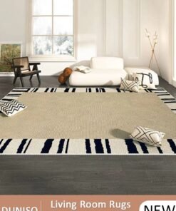 DUNISO Non Slip Large Area Rug, Simple Washable Living Room Rugs, Soft Handfeel Stain Resistant Carpet, Modern Style Decorative Bedroom Area Rugs, Rectangular Rugs for Coffee Table Sofa Blanket Indoor Kids Home Decorative Floor Mat