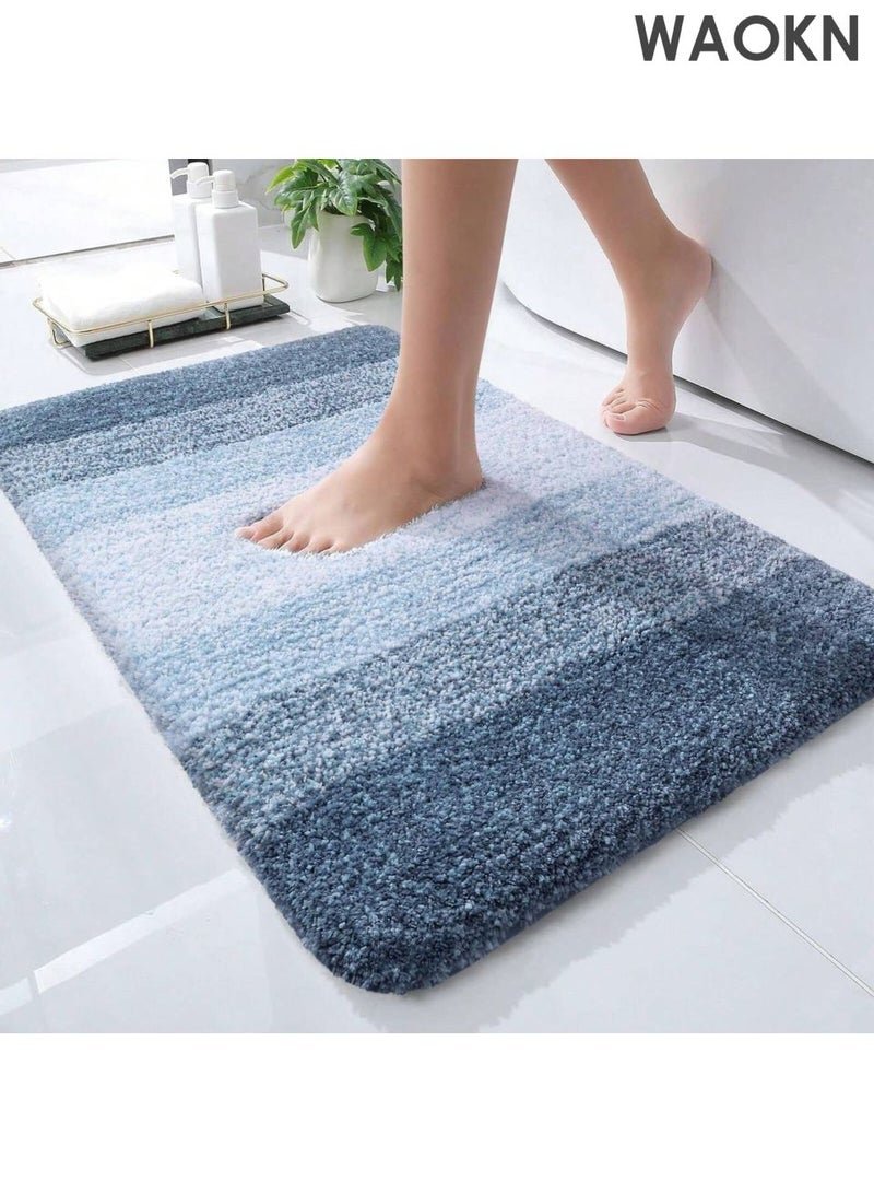 WAOKN Bathroom carpet mat, super soft and quick to absorb water, ultra-fine fiber bathroom carpet, anti slip wool like plush bathroom carpet, easy to clean and machine wash dry, suitable for bathroom floors, bathtubs, showers and other occasions.