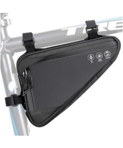 Bike Frame Storage Bag, Water Resistant Reflective Bicycle Triangle Bag with Two Side Pockets, Strap-On Under Seat Tool Accessories Pouch for Mountain Road Bike Trip