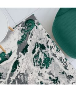 DANUBE HOME Harmony Modern Distressed Rug | Washable Modern Rugs Style | Polypropylene + Polyester Area Rug Floor Covering | Indoor Carpet For Living Room Dining Bedroom 240X340cm-Green