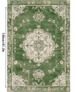 Vintage Persian Style Area Rug for Living Room - 80x120cm, Non-Slip, Stain-Resistant, Easy to Clean, Washable, Soft and Comfortable Carpet