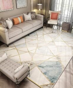 fashionhome Modern Minimalist Geometric Pattern European Living Room Carpet Bedroom Design Decoration Non-Slip Floor Mat 120 x 160 cm, Rectangle