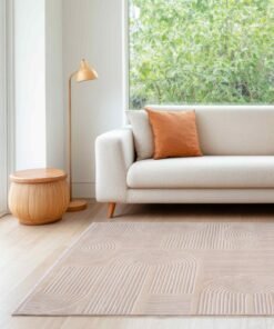 Almas Kavir Carpet Carpet Woven Rug in Soft Texture | Arabesque Boho Design - Beige | Size - 120x180 cm (4x6 ft) | For Mid-Small sized Family room, Bedroom with twin or queen beds, Home office, Entry hallways, Foyers or Balcony