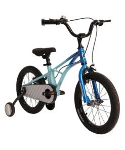 Mogoo Horizon Lightweight Magnesium Kids Bike 4-7 Years Old - Adjustable Height - Disc Handbrakes - Reflectors - Gift for Kids - 16 Inch Bicycle with Training Wheels - Blue