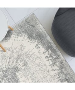 DANUBE HOME Sahara Modern Abstracts Rug | Washable Modern Rugs Style | Polypropylene + Polyester Area Rug Floor Covering | Indoor Carpet For Living Room Dining Bedroom 200X300cm-White Grey
