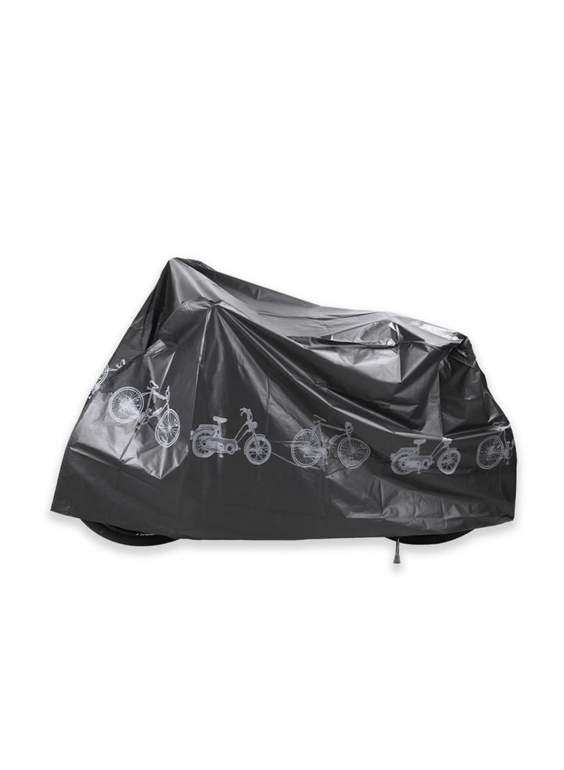 Black Thickened Bicycle Cover, Outdoor Waterproof Bicycle Cover Oxford Cloth Rainproof Sunscreen Anti-Uv Dustproof Windproof Motorcycle Cover Suitable For Mountain Road Electric Bicycles