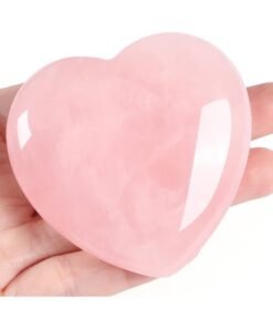 60 mm Rose Quartz Crystals Heart Stone Valentines Gifts for Her Women Crystal Gifts for Women Natural Reiki Gemstone Polished Heart Shaped Rocks Meditation