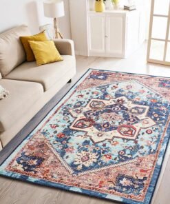 Status Contract Multi Printed Vintage Persian Carpet Rug Runner for Bedroom/Living Area/Home with Anti Slip Backing, 121 X 182 Cm
