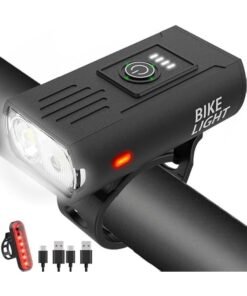 Starwell Bike Light, High Lumens Super Bright Bicycle Light, 6+4 Modes USB Rechargeable Bike Headlight & Tail Light Set, Waterproof Safety Bike Front & Rear Light for Road, Mountain, Night Riding