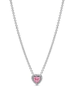 PANDORA Pink Elevated Heart Necklace
