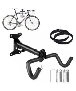HOOKOR Bike Wall Mount Bike Storage Rack - Foldable - Length and Angle Adjustable - Horizontal Bicycle Rack for Garage,Indoor,Home,Road Bikes,Mountain Bikes,Hybrid Bikes (1)