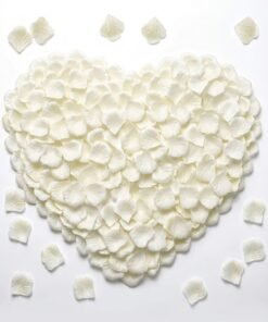 Farahom 2000 PCS Artificial Rose Petals, 5x5 cm Fake Flower Petals, Romantic Decorations Special Night Set for Valentine's Day, Wedding Anniversary, Proposal, Event, Party, Table Decor, Cream White
