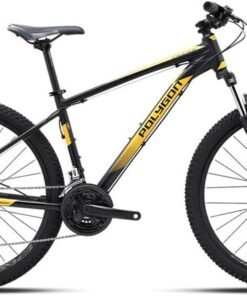 Polygon Cascade 4 Mountain Bicycle - Trail Performance - Shimano 3x8-Speed - Hydraulic Disc Brakes - AL6 XC Frame - 100mm Suspension - Black - Size S