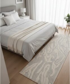 Noon East Carpet Rug Plaza Ripple Design Grey | Size - 60x230 cm - 2x7.5 ft |Ideal for Bedrooms, bedside runner , Hallways & Corridors , Entryways and Walk-in Closets
