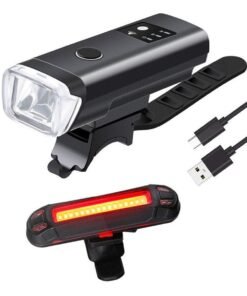 Bike Light Set Powerful Lumens Bicycle Headlight and Tail Light LED Front and Back Rear Lights USB Rechargeable Easy to Install for All Bicycles Hybrid Road MTB with Quick Release