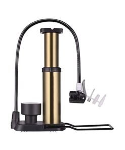 Dubkart Floor Bicycle Pump Bike Pump Bike Accessories 160 Psi High Pressure with Gauge fit Presta and Schrader Valve Mini Bikes, Gold