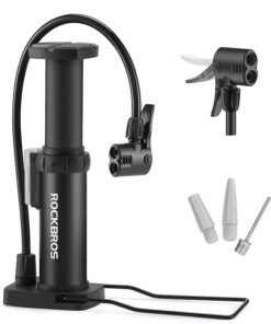 GROIC Bike Floor Pump,Portable Bicycle Foot Pump,Mini Air Pump with Presta and Schrader Valve,Hand Foot Activated Tire Inflator for Mountain&Road Bike Balls，Bicycle Tools