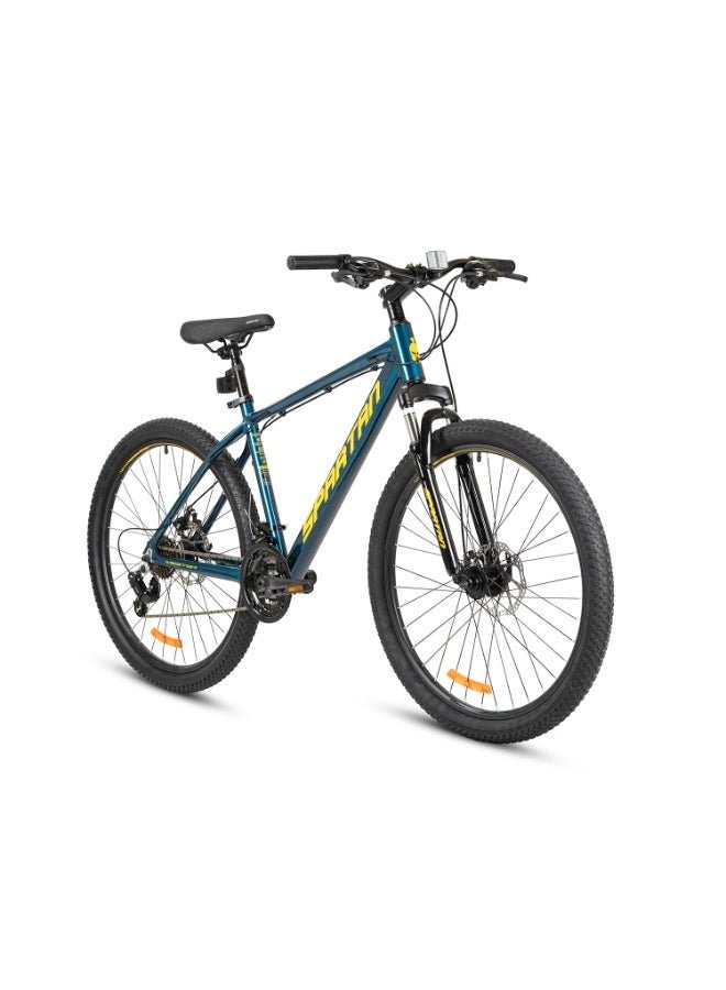 Spartan Master 26” MTB – Lightweight Aluminum Alloy Frame with Alloy Rims, Shimano 3x7 Speed Gear System, 26 Inch Wheels, Front Suspension Fork, Reliable Dual Disc Braking, Mountain Bicycle, Cosmic Blue SP-3303