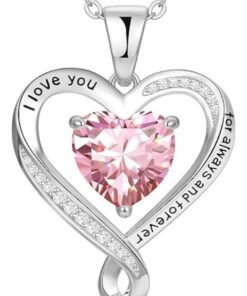 Zifeel Infinity Heart Pendant Necklace for Women 925 Sterling Silver, Silver Birthstone Necklace for Women, Anniversary Birthday Gifts for Her Wife Daughter Girlfriend Girls, Valentines Day Mothers Day  Gifts Jewelry for Women Mom…