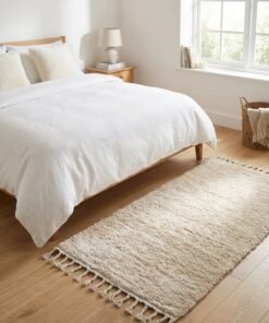 Noon East Carpet Shaggy Rugs with Soft Texture, Color - Beige, Size - 80x150 cm - 2.6x4.9 ft, Design - Nimbus Plush , Ideal  for Bedside runners, In front of TV units, Entry Hallway