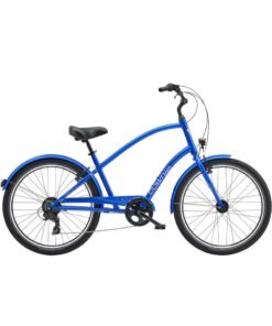 Electra Bicycle Company Electra Townie Original 7D EQ Men's Cruiser Bike, Step Over Frame, Hyper Blue, 7-Speed Gears, Equipped