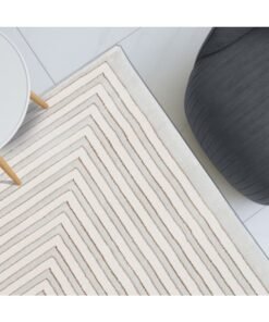 DANUBE HOME Harmony Modern Geometrics Rug | Washable Modern Rugs Style | Polypropylene + Polyester Area Rug Floor Covering | Indoor Carpet For Living Room Dining Bedroom 200X300cm-White