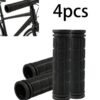 4 PCS Bike Handle Grips, Non-slip-Rubber Bicycle Handlebar Grips, Specialized Replacement Bike Grips, For Beach Cruiser Razor Scooter Foldable Mountain Bicycle Tricycle (Black)