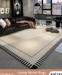 DUNISO Non Slip Large Area Rug, Simple Washable Living Room Rugs, Soft Handfeel Stain Resistant Carpet, Modern Style Decorative Bedroom Area Rugs, Rectangular Rugs for Coffee Table Sofa Blanket Indoor Kids Home Decorative Floor Mat