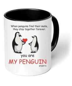 PRINTSHOP4ME Happy Valentine Day with a Black Two-Tone Coffee Mug - Perfect for Couples - Gift for Your Loved One - Gifts for Him Husband - Dad - Boyfriend on Valentines Day