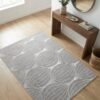 Noon East Carpet Rug Woven with Soft Texture |Polygon Rhythm Design  - Grey  | Size - 120x170 cm - 4x5.5 ft | For Mid-Small sized Family room, Bedroom with twin or queen beds, Home office, Entry hallways, Foyers or Balcony